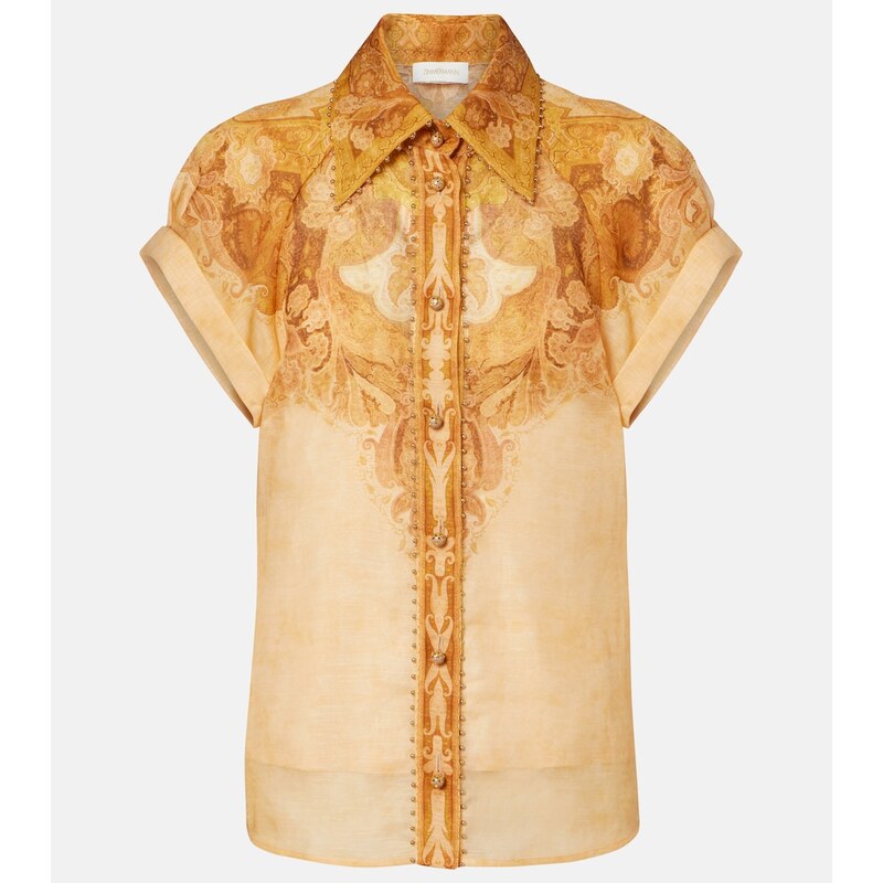 Zimmermann Como paisley linen and silk shirt
