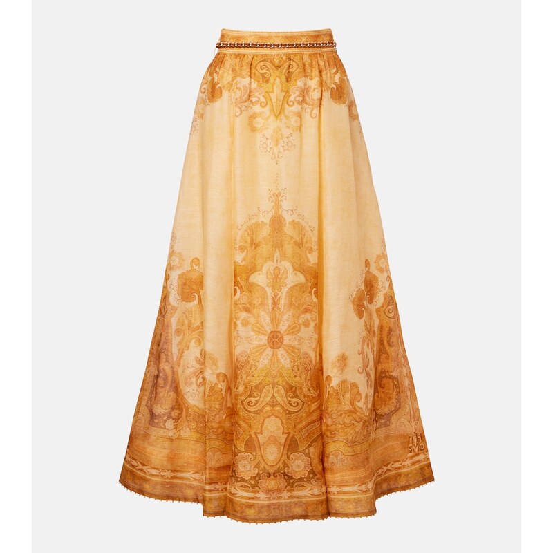 Zimmermann Como paisley linen and silk maxi skirt