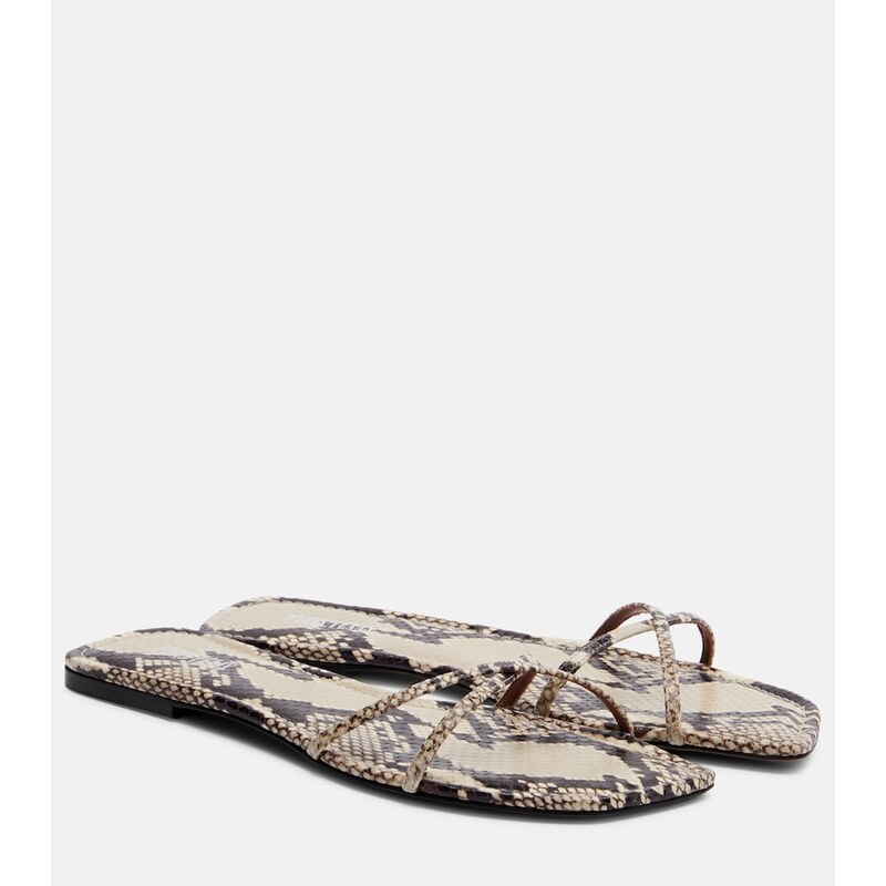 Paris Texas Biarritz snake-effect leather sandals