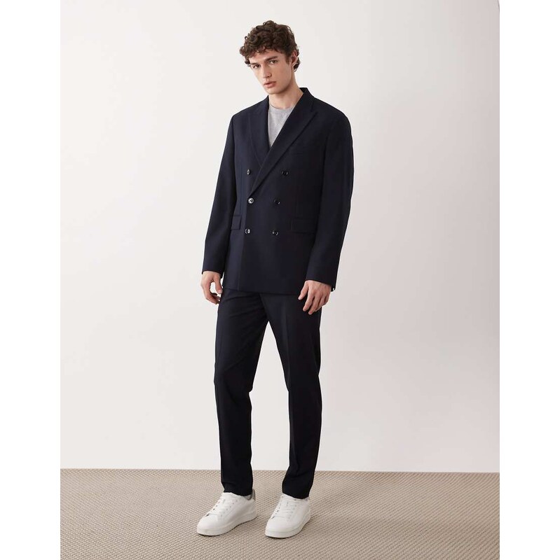 Mango slim fit tailored suit trouser co-ord in navy