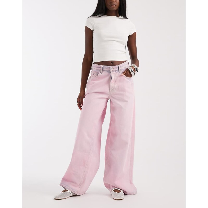 Tommy Jeans Charlie mid rise loose fit jeans in pink