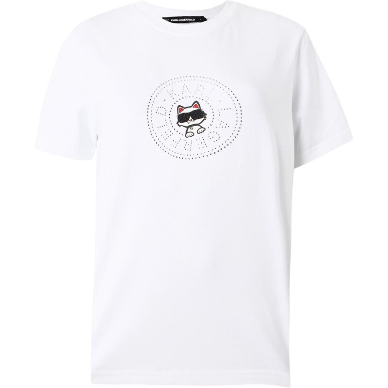 Karl Lagerfeld Tričko IKON smaragdová / stříbrná / bílá
