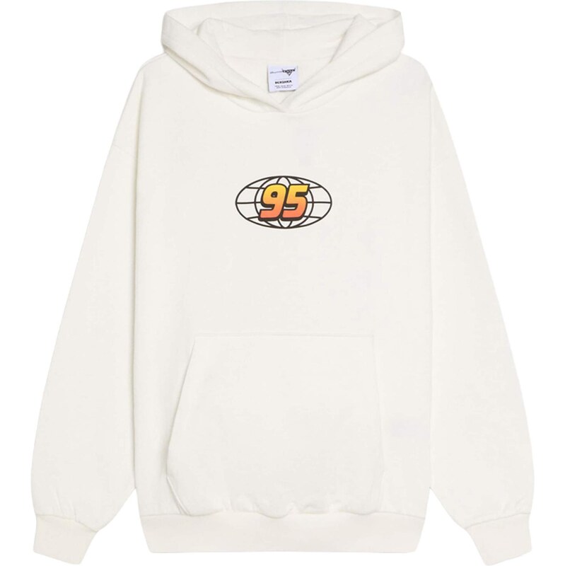 Bershka Mikina CARS oranžová / světle červená / černá / offwhite