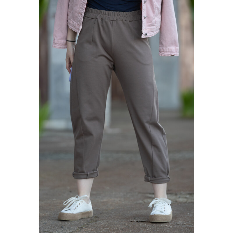 Italy fashion Teplákové kalhoty LENY Barva: Cappuccino, Velikost