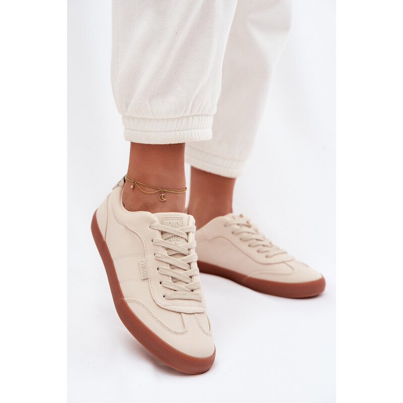 Big Star Shoes Dámské tenisky z látky Big Star TT274358 Béžové