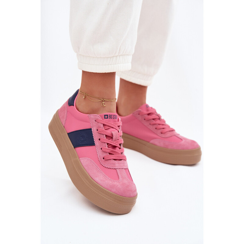 Big Star Shoes Dámské semišové tenisky Big Star TT274164 Růžové
