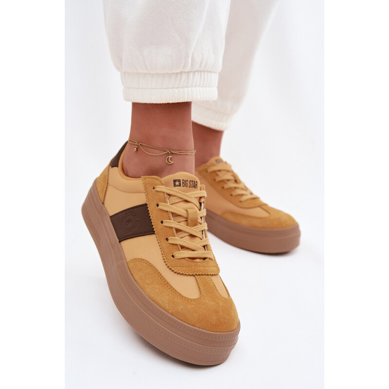 Big Star Shoes Dámské semišové tenisky Big Star TT274166 Žluté