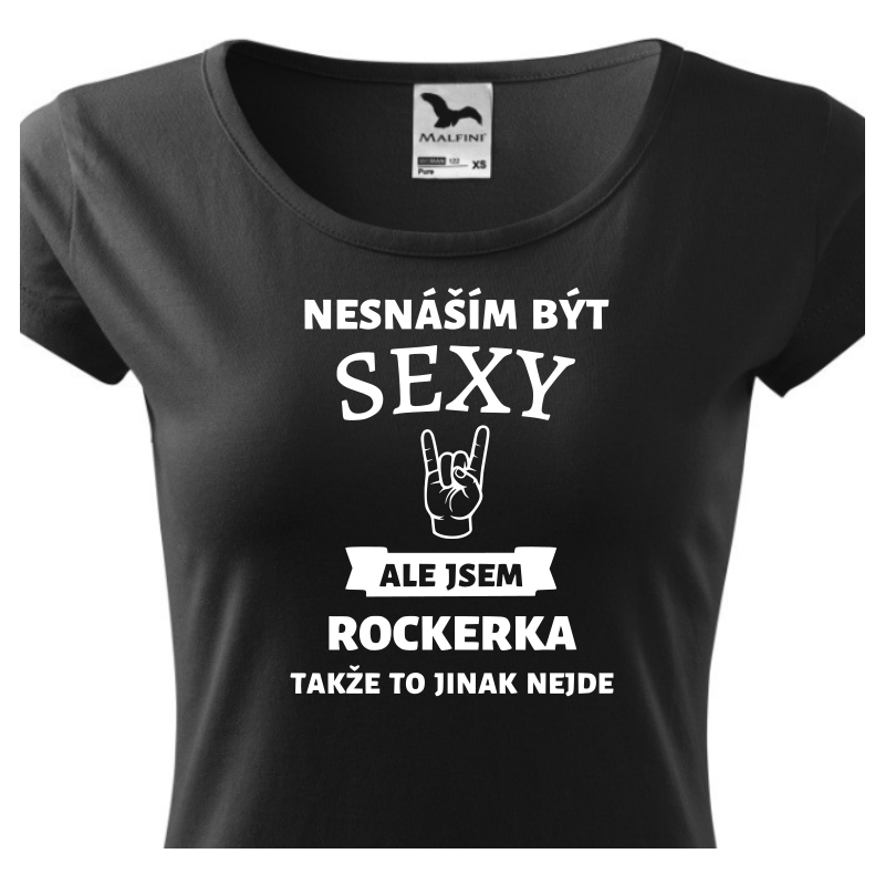Fenomeno Dámské tričko Sexy rockerka - černé
