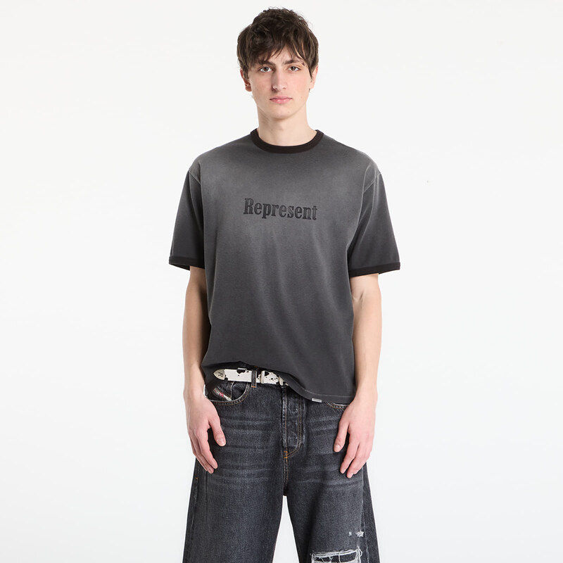 Tričko REPRESENT Ringer T-Shirt UNISEX Stained Black M