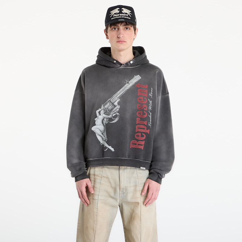 Mikina REPRESENT Loaded With Love Hoodie UNISEX Stained Black M