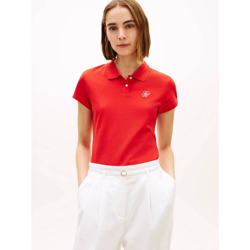 Tommy Hilfiger dámské červené polo tričko 114422936