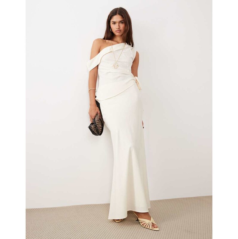 Bronze Snake Kallie off shoulder aysmetrical top and maxi skirt in 114423508
