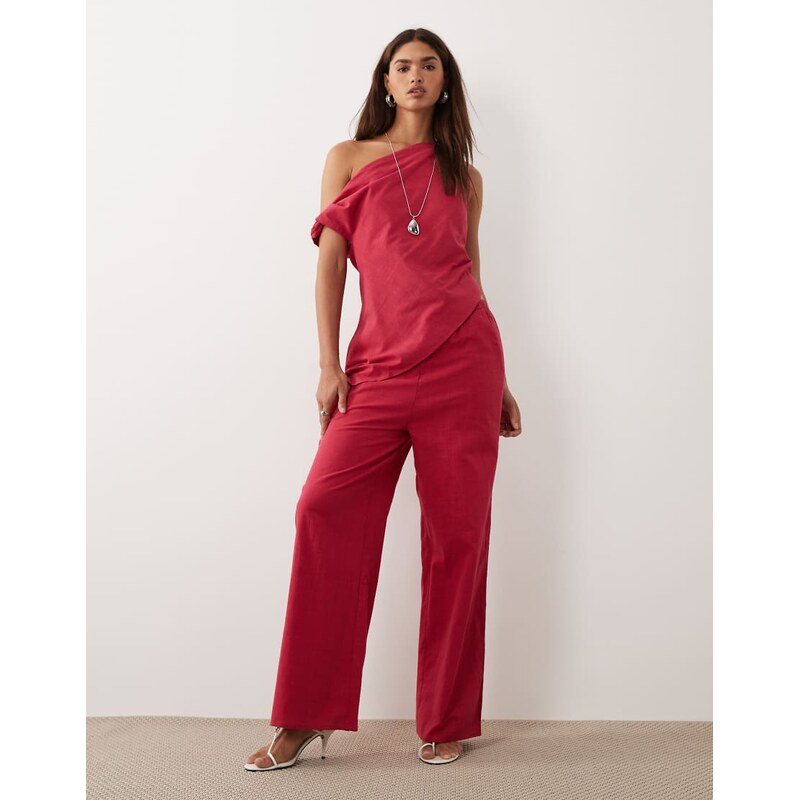 Bronze Snake Tasi off shoulder asymetric cotton top and trouser set in 114423512