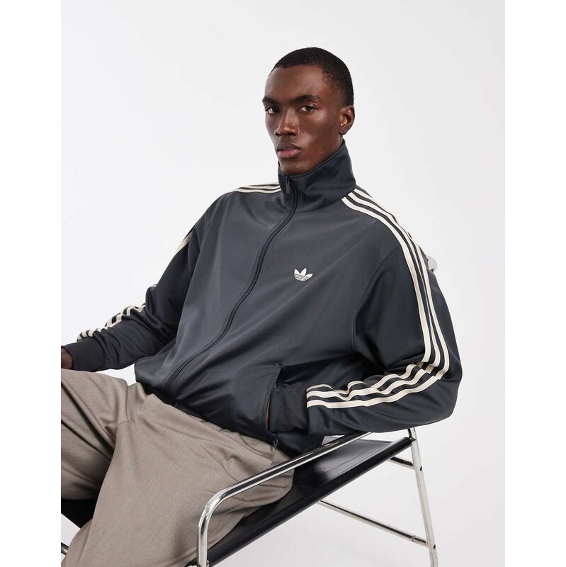 adidas Originals Firebird track top in dark grey - exclusive to