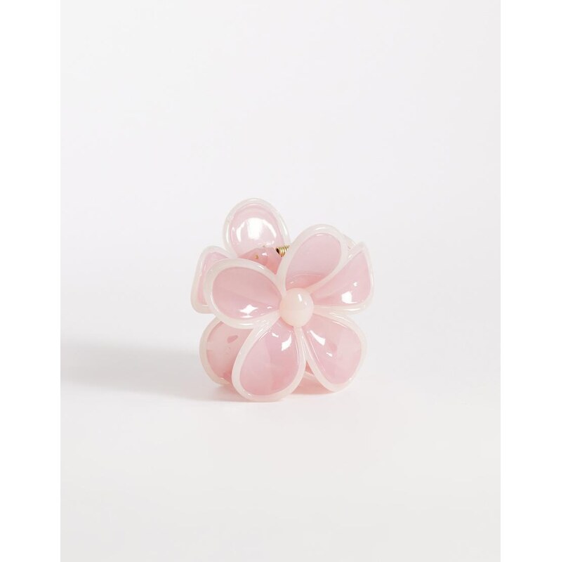 Sui Ava big buttercup hair claw in pink 114423442