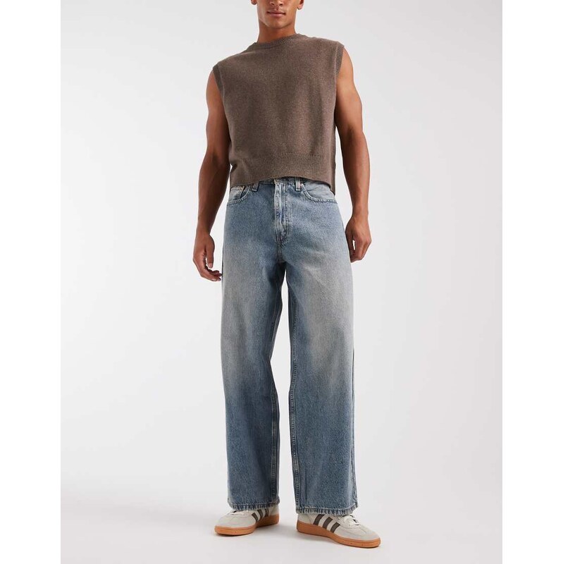 Levis extra baggy jeans in yellow tint vintage wash-Blue