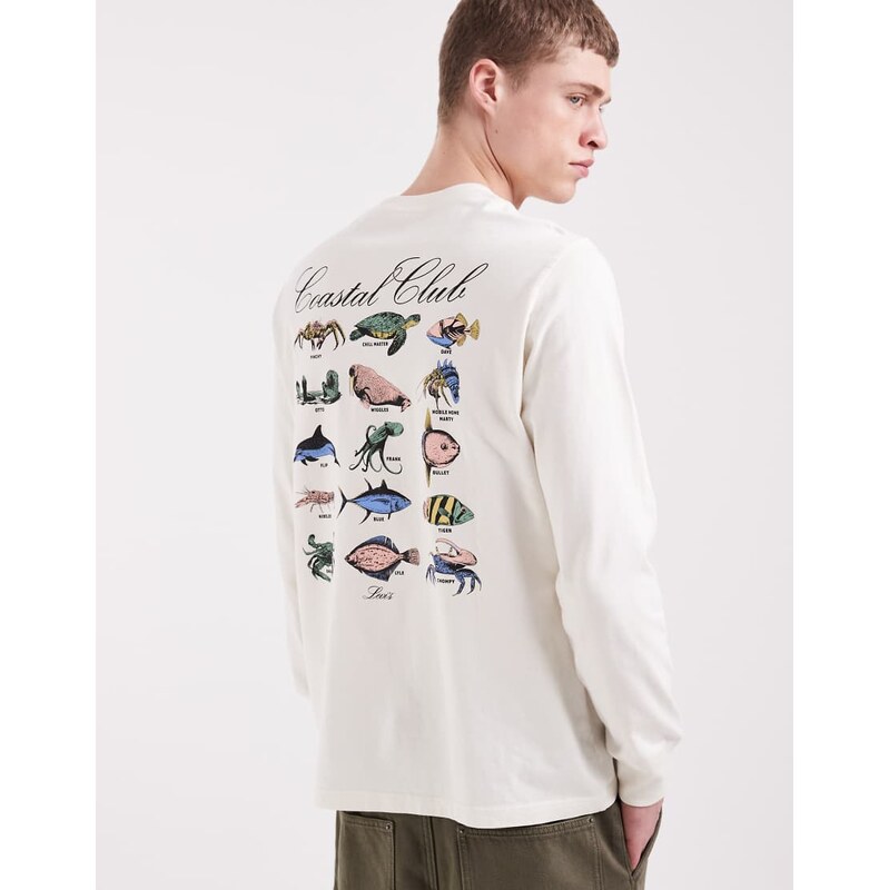Levi's long sleeve costal graphic back print t-shirt in white