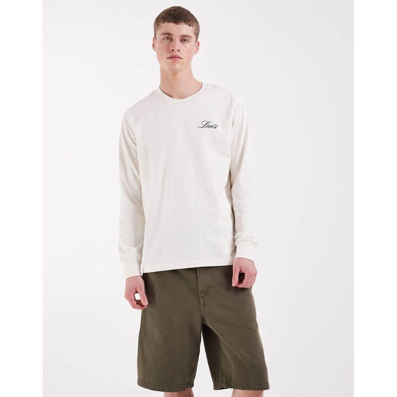 Levi's long sleeve costal graphic back print t-shirt in white