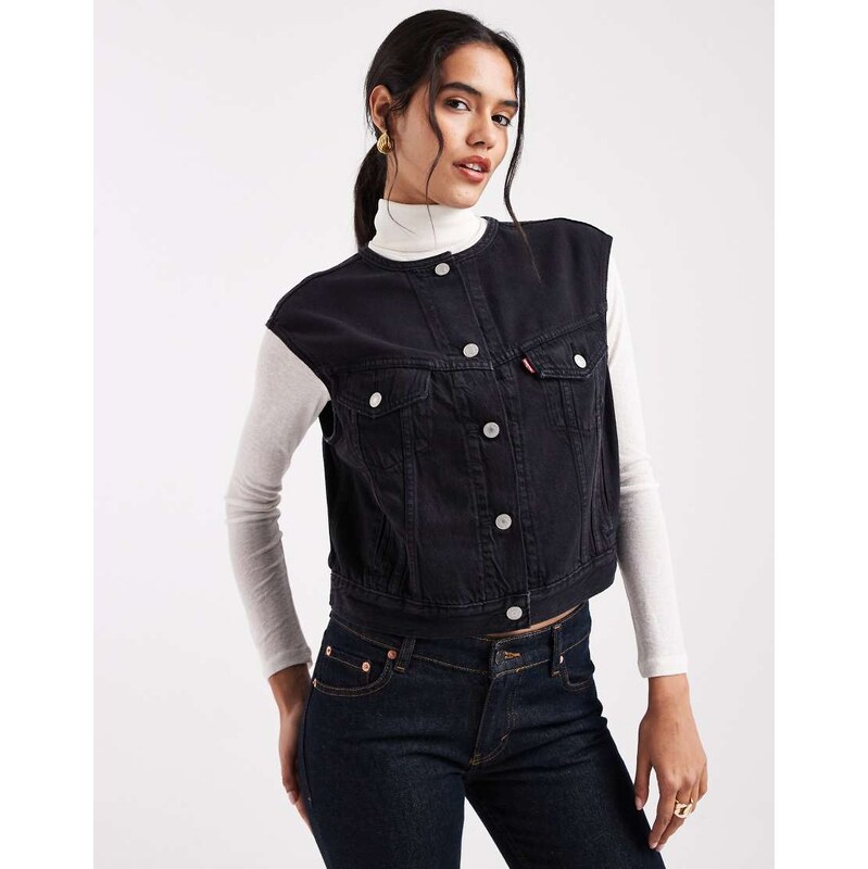 Levis blouson denim vintage gilet in black 114811610