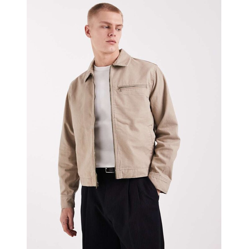 Levis garage zip through jacket in stone-Neutral