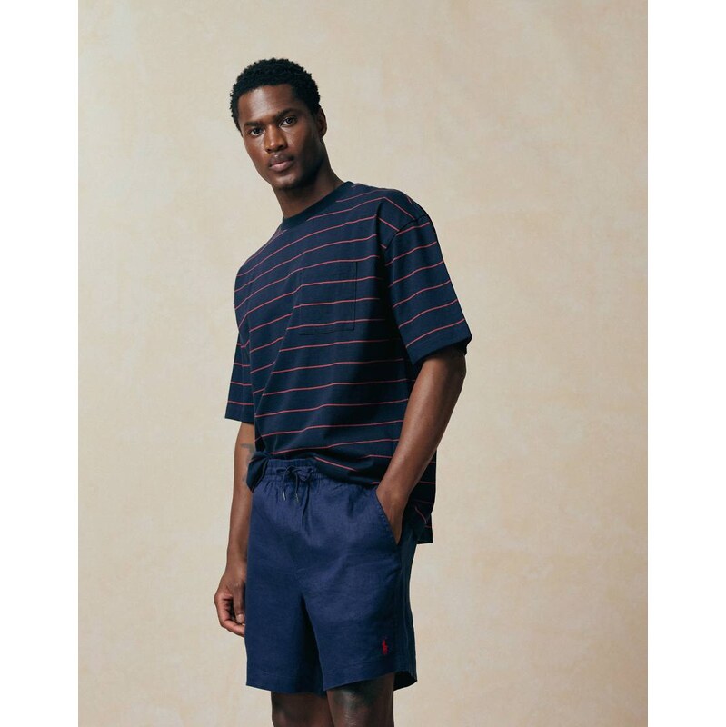 Polo Ralph Lauren piece dyed linen shorts in navy