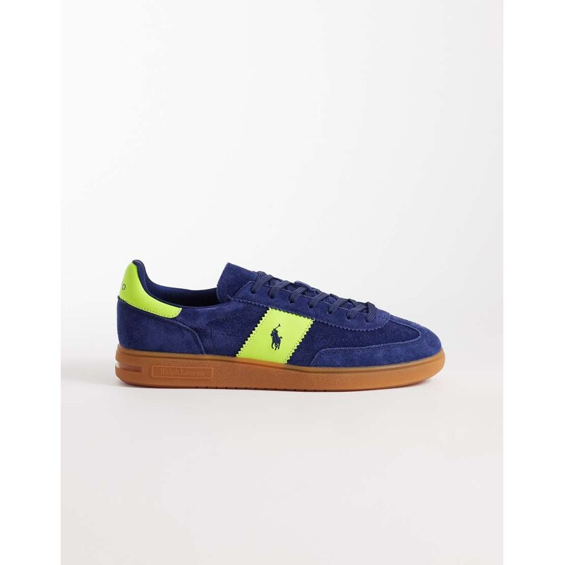 Polo Ralph Lauren trainers in navy and yellow