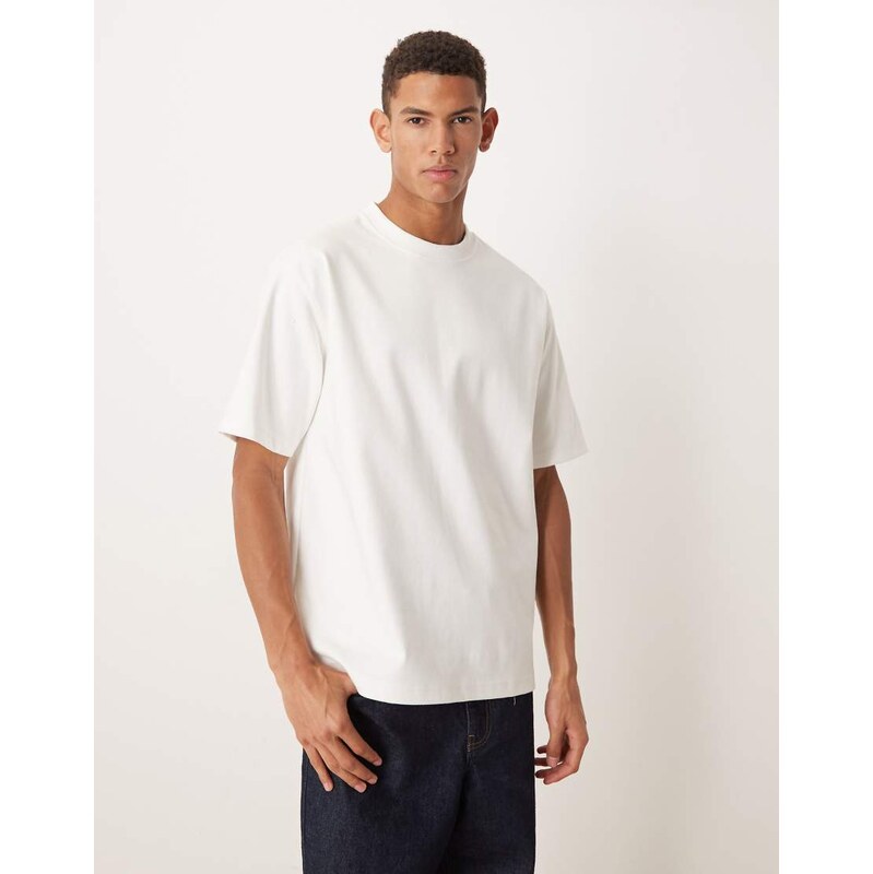 ASOS DESIGN premium interlock relaxed t-shirt in white