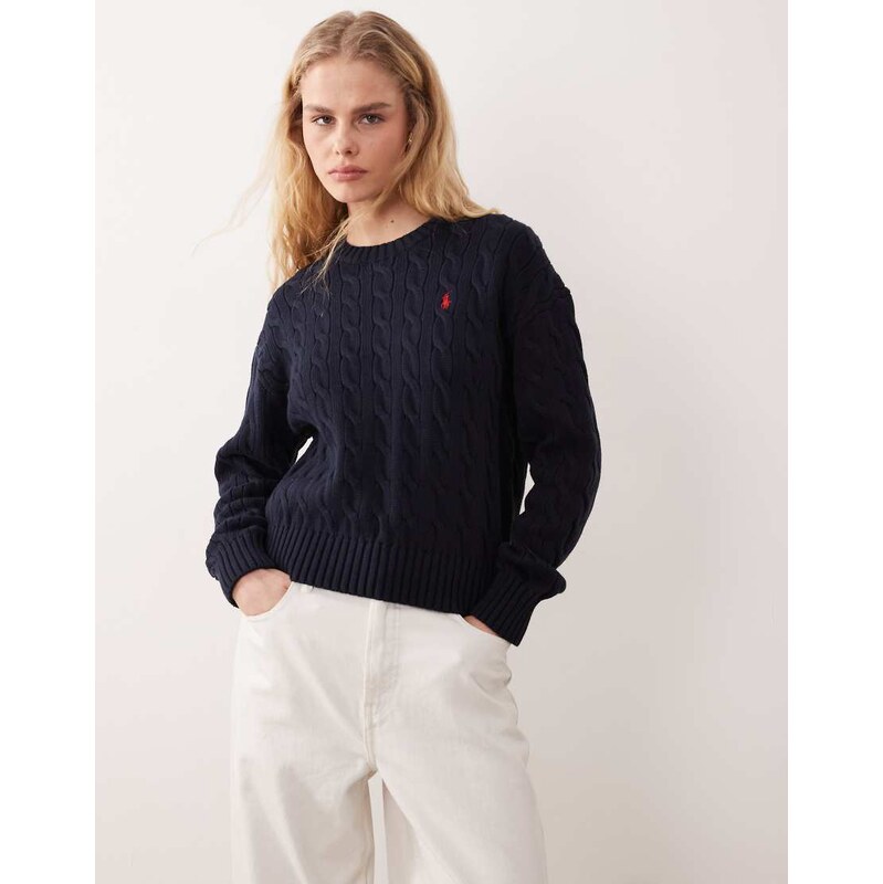 Polo Ralph Lauren cotton cable knit jumper in hunter navy