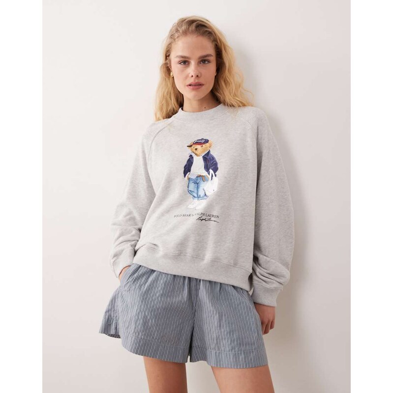 Polo Ralph Lauren bear print island fleece relaxed sweatshirt in