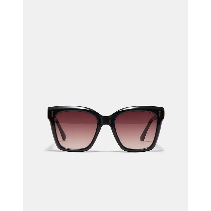 Stradivarius Square resin cat eye sunglasses in brown 114456478