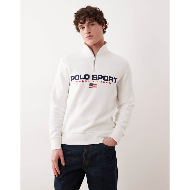 Polo Ralph Lauren Sport flag logo quarter zip sweatshirt in