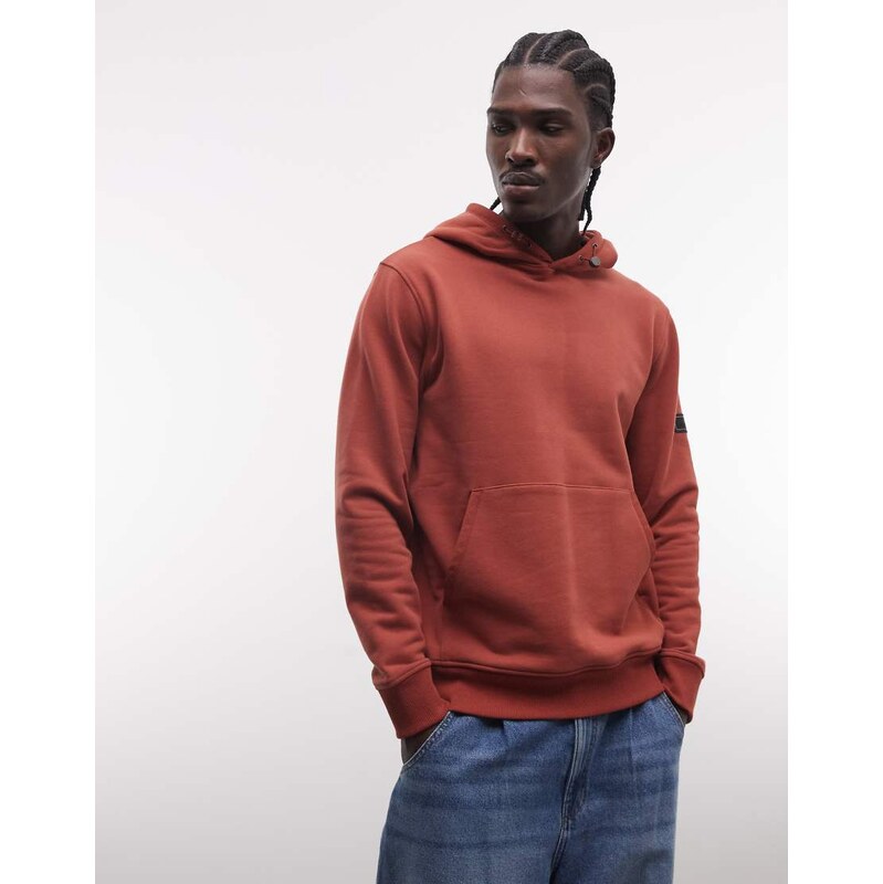 Barbour International Ehan logo hoodie in burnt red 114425849