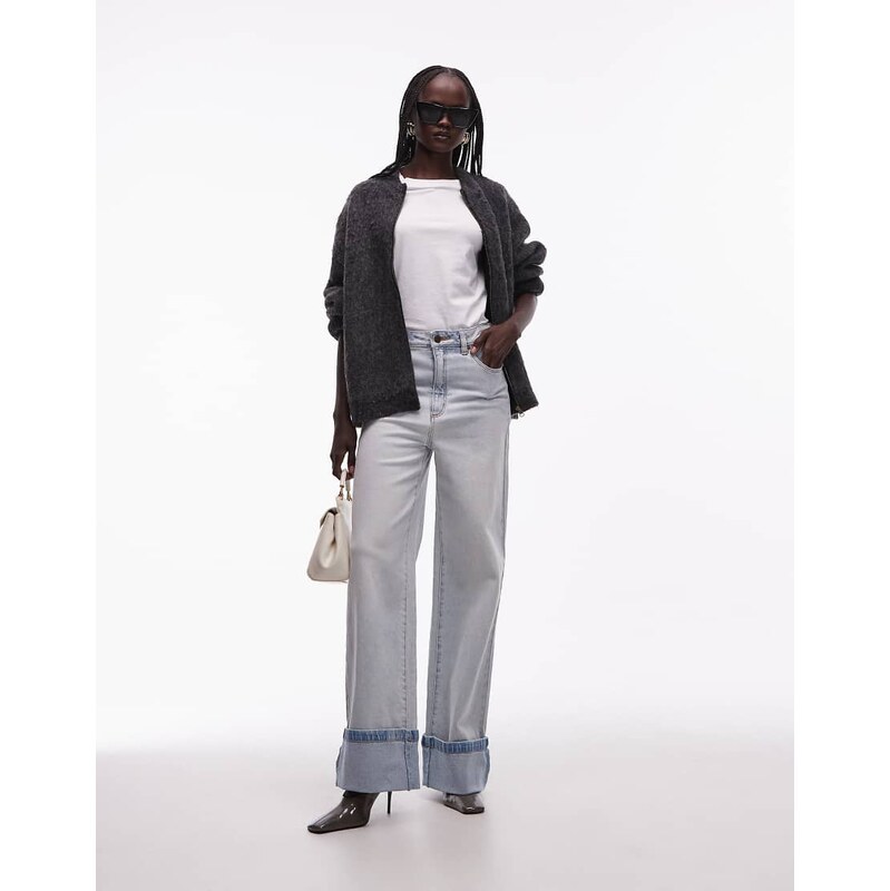 Abrand Jeans 94 high rise straight leg jeans with turn up in light 114425872