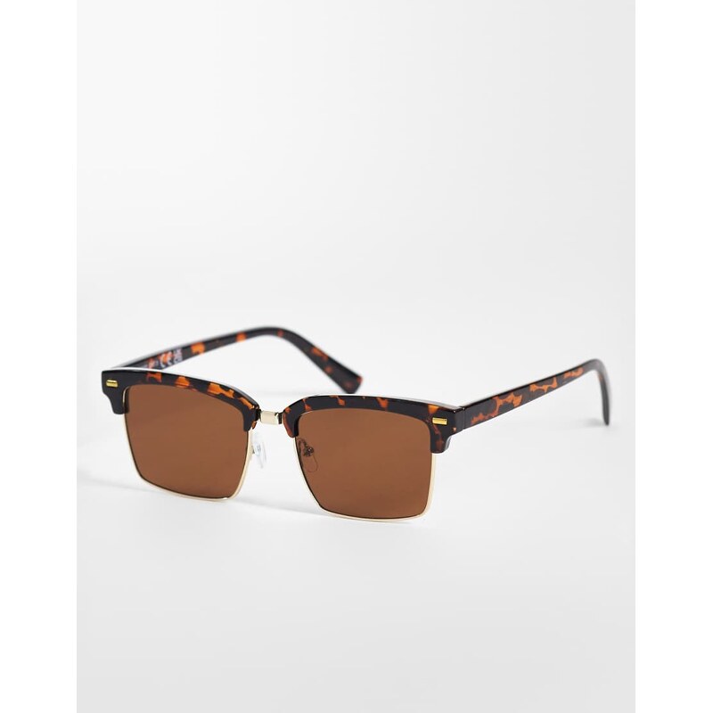 ONLY & SONS rectangle sunglasses in tortoiseshell with brown