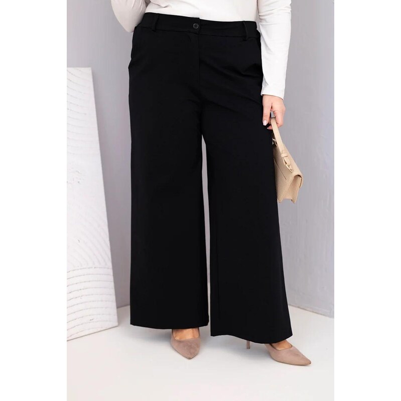 MladaModa Široké oversize kalhoty s vysokým pasem model 2284-1
