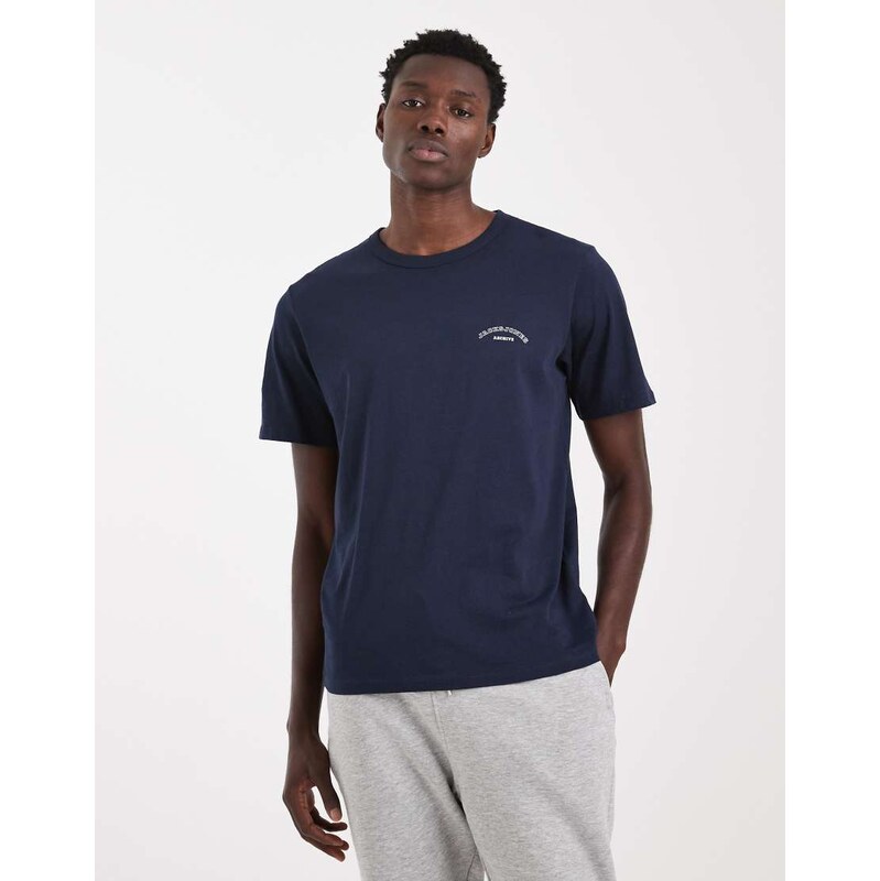 Jack & Jones regular fit t-shirt with logo in navy