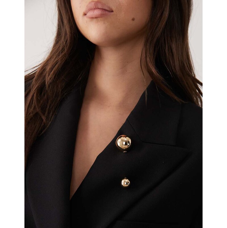 ASOS DESIGN ruching pin in gold tone