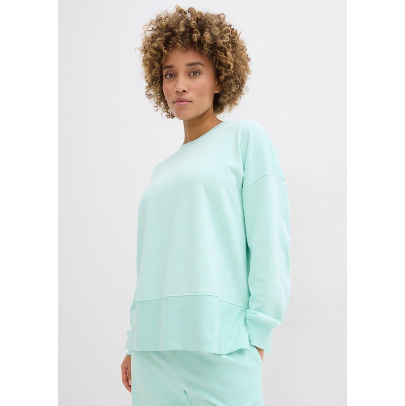 bonprix Oversize mikina z bavlněné směsi modrá Žena