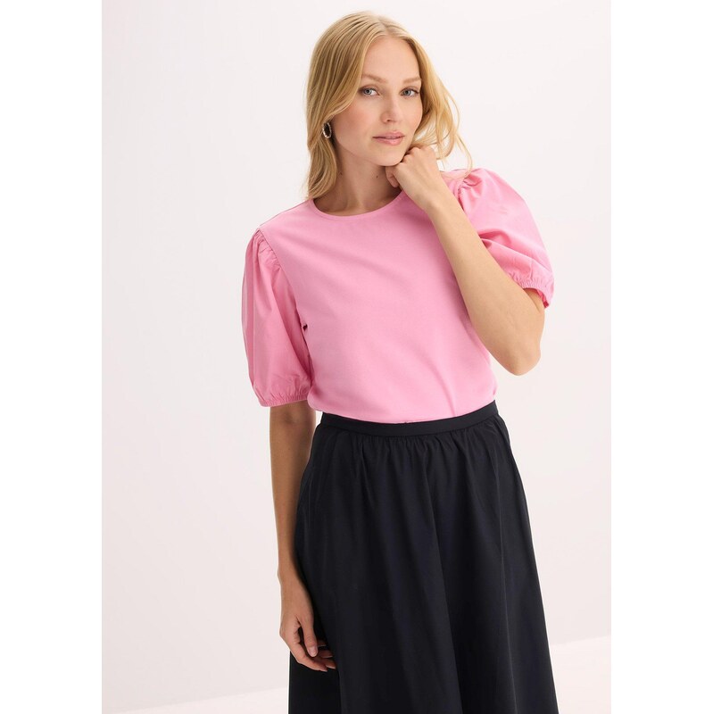 bonprix Tričko s balónovými rukávy růžová Žena