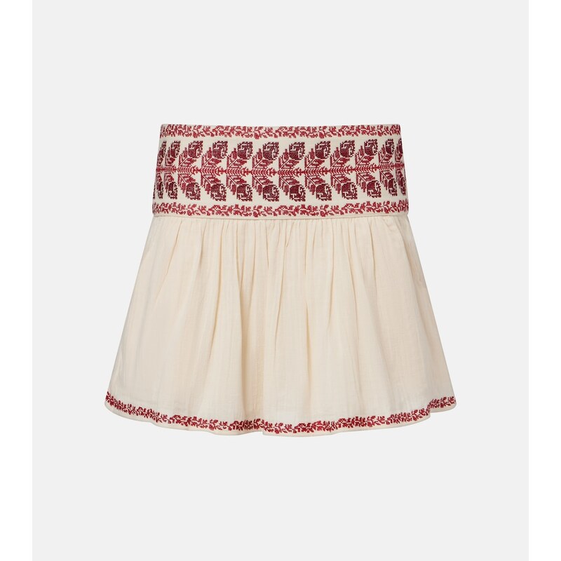 Marant Etoile Picadilia embroidered cotton miniskirt