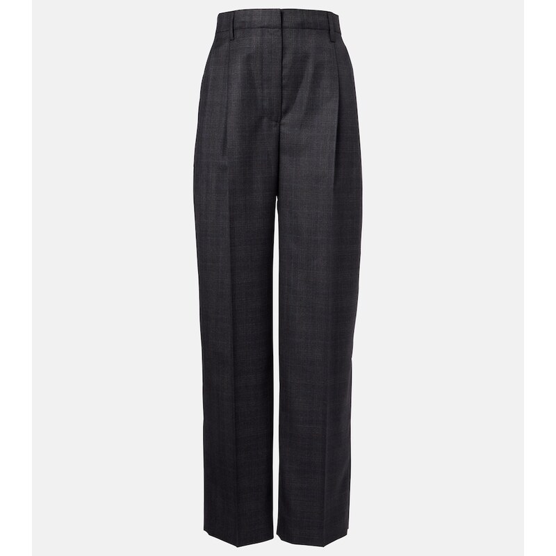 Prada Checked wool wide-leg pants