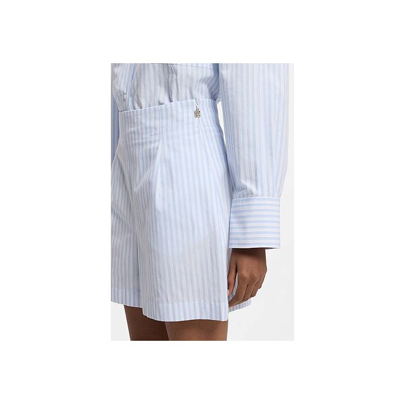 HUGO Cotton-poplin shorts with vertical stripes 114431837