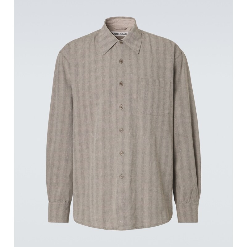 Our Legacy Above striped cotton and linen-blend shirt