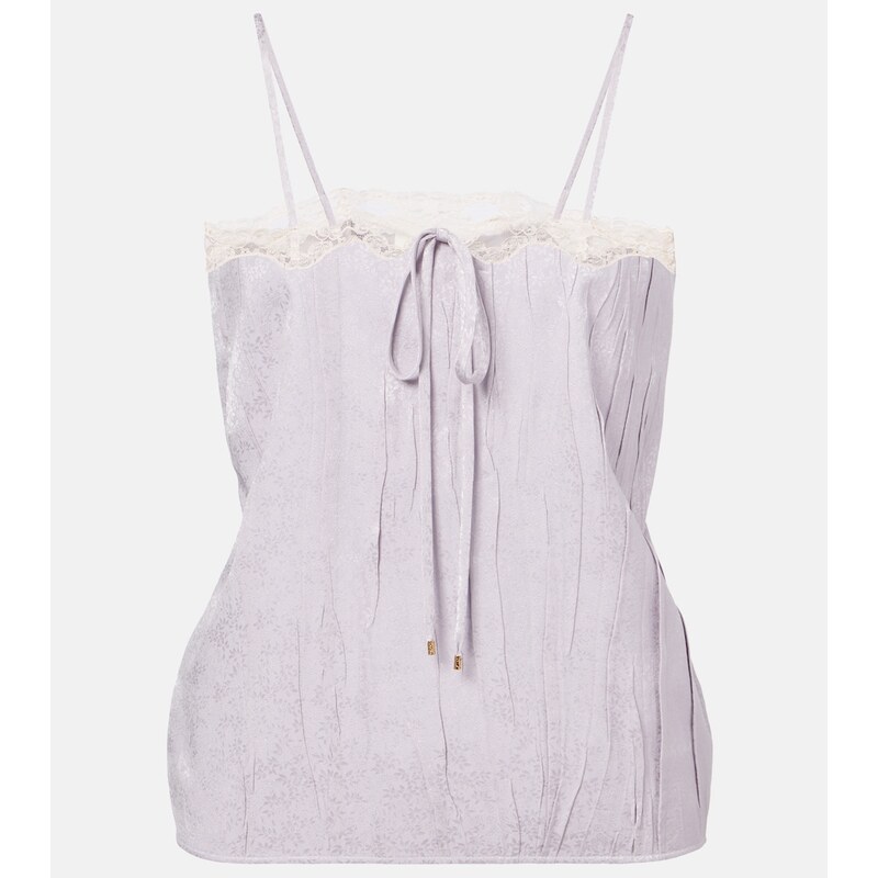 Chloe ChloÃ Lace-trimmed silk top