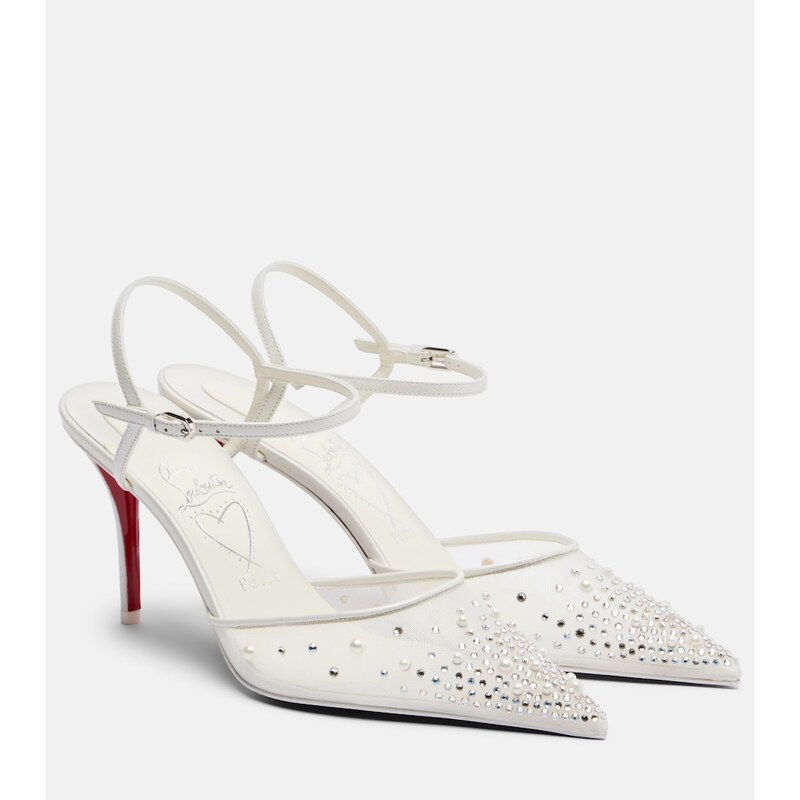 Christian Louboutin Miss Z embellished slingback pumps