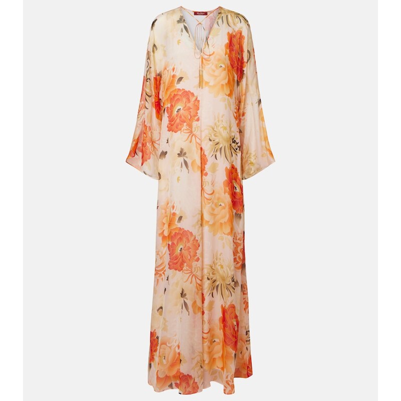 Max Mara Angus floral silk chiffon maxi dress