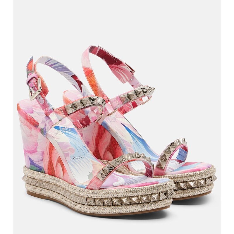 Christian Louboutin Pyra Clou studded floral chinÃ espadrille