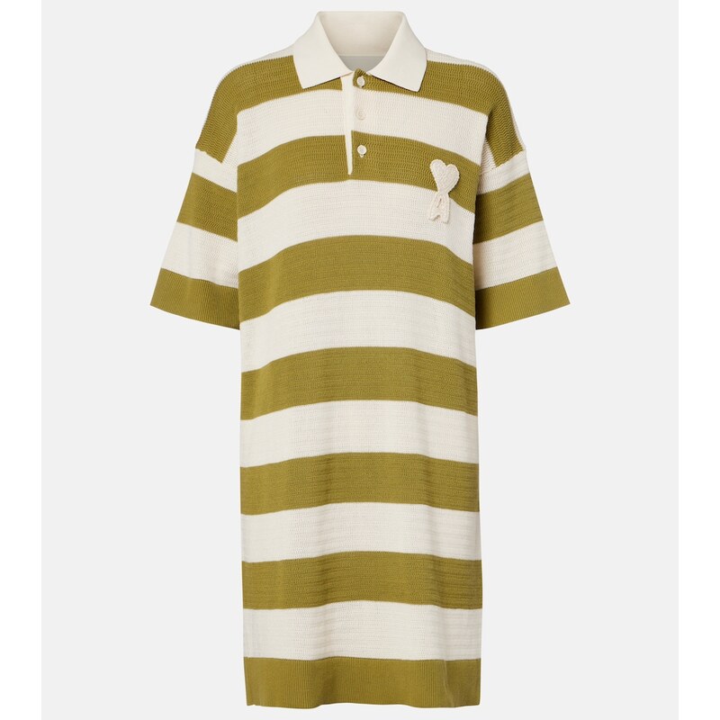 Ami Paris Ami de CÅur striped cotton polo dress