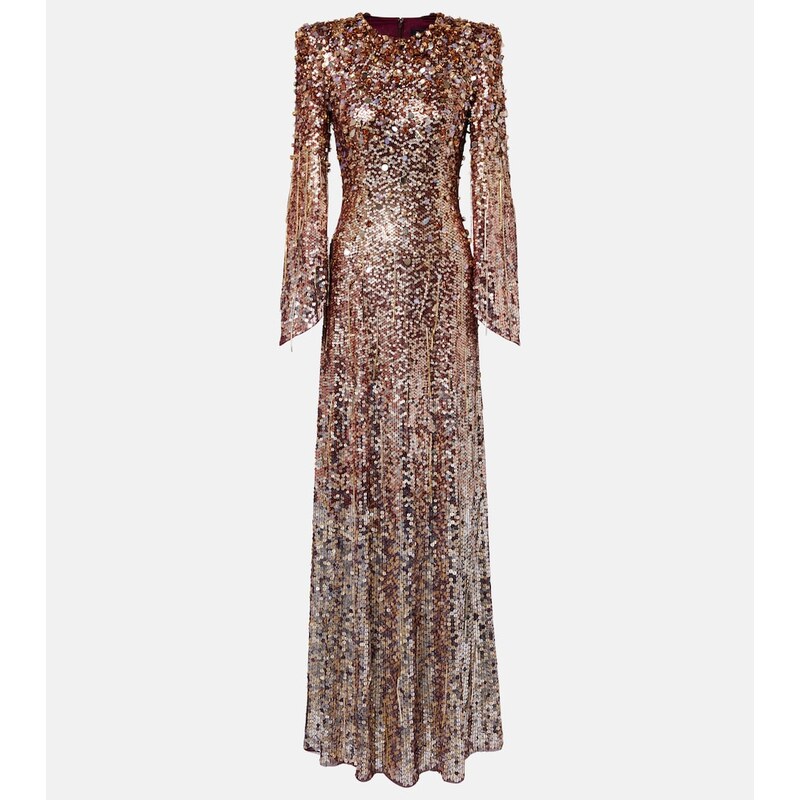 Jenny Packham Phara embellished fringed gown
