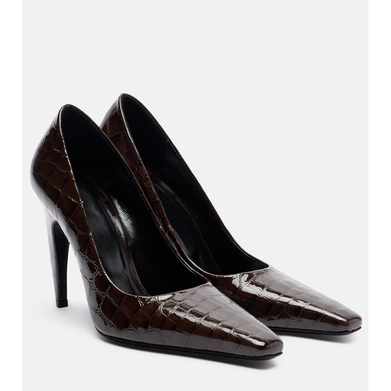 JUDE Fame 105 croc-embossed leather pumps